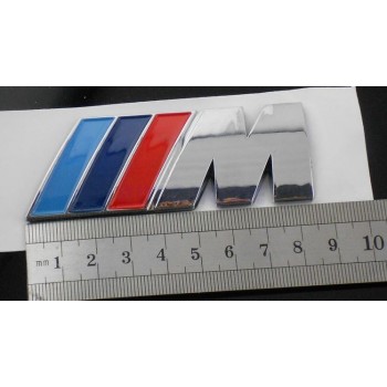 BMW M Chrome reflective plastic boot emblem badge ///M